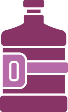 Su Şişesi Kabartması İki Renk Simgesi