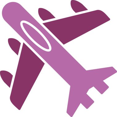 Jet Düzlemsel Kabartma İki Renk Simgesi