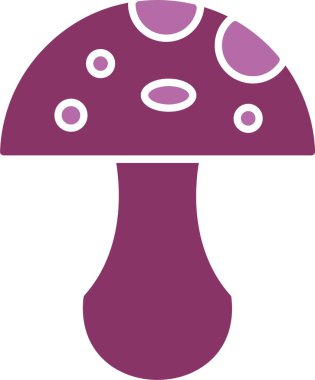 Mantar Kabartması İki Renk Simgesi