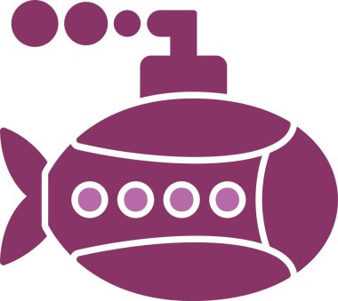 Submarine Glyph Two Colour Icon clipart