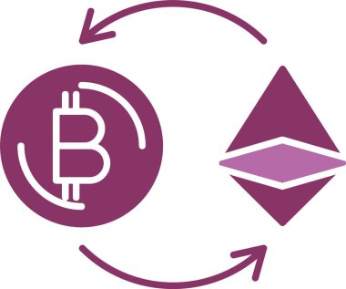 Ethereum Kabartma İki Renk Simgesi