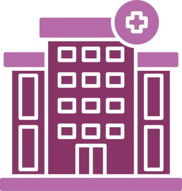 Hastane Kabartması İki Renk Simgesi