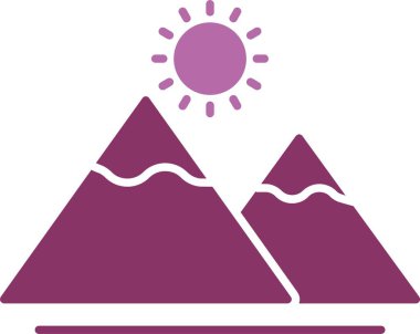 Dağ Kabartması İki Renk Simgesi