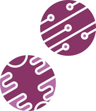 Gezegenler Kabartması İki Renk Simgesi