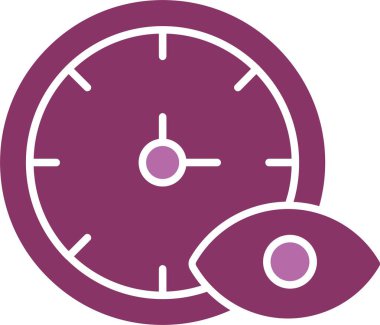 Zaman İzleme Kabartması İki Renk Simgesi