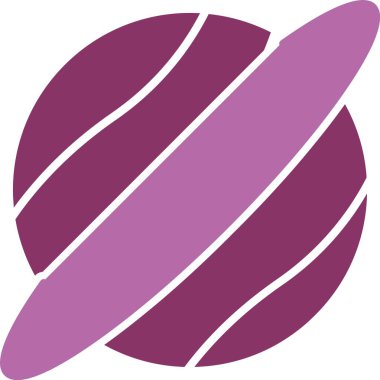 Gezegen Kabartması İki Renk Simgesi