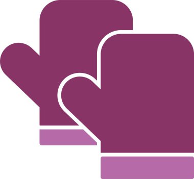 Mutfak Eldivenleri İki Renk Simgesi Simgesi