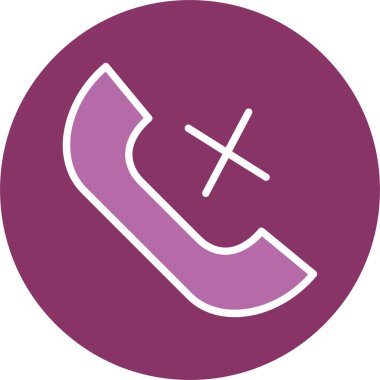 Kaçırılan Çağrı Glifi İki Renk Simgesi