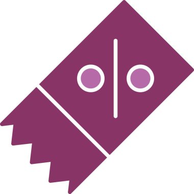 İki Renkli Kupon Simgesi Simgesi