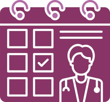 Doktor Ziyaret Günü Sembolü İki Renk Simgesi