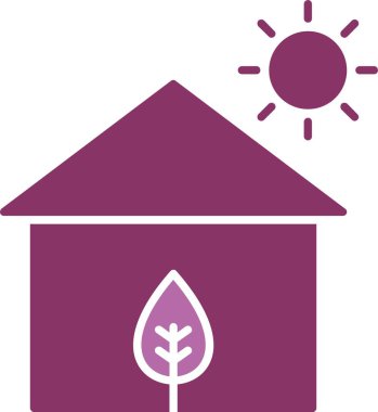 Eko Evi Kabartma İki Renk Simgesi