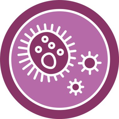 Bakteri Kabartması İki Renk Simgesi