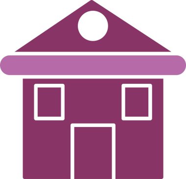 Ev Kabartması İki Renk Simgesi