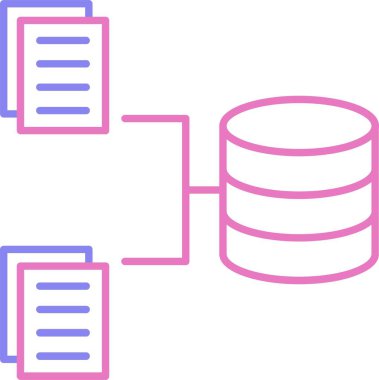 Veri Toplama Satırı İki Renk Simgesi
