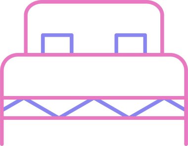 Çift Yatak Satırı İki Renk Simgesi