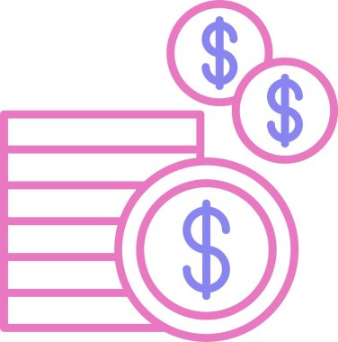 Madeni Para Çizgisi İki Renk Simgesi