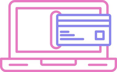 Kredi Kartı Ödeme Satırı 2 Renk Simgesi