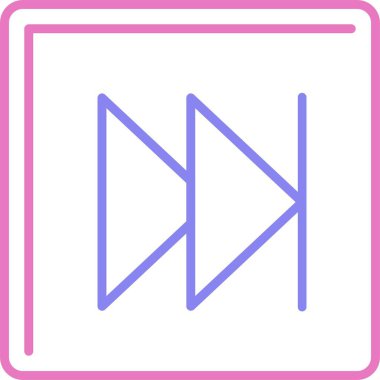 Hızlı İleri Satır İki Renk Simgesi