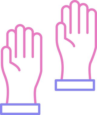 Eldiven Çizgisi İki Renk Simgesi