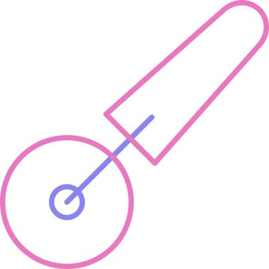 Pizza Kesme Hattı İki Renk Simgesi