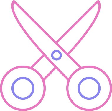 Makas Çizgisi İki Renk Simgesi