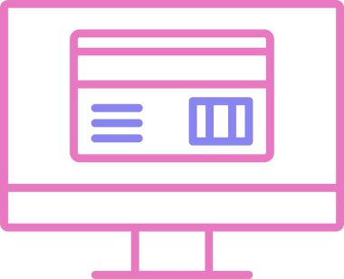 Çevrimiçi Ödeme Satırı İki Renk Simgesi