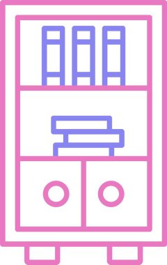 Kitap Rafı Satırı İki Renk Simgesi