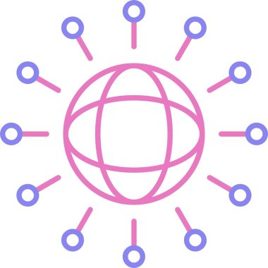 Küreselleşme Satırı İki Renk Simgesi