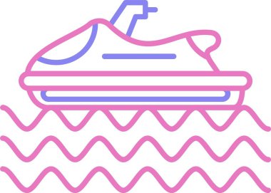 Parasailing Line Two Colour Icon clipart