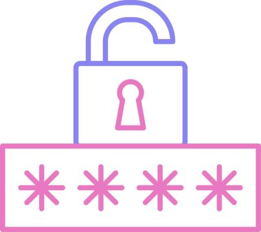 Kırık Parola Satırı İki Renk Simgesi