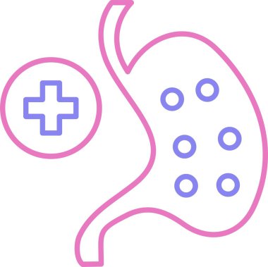 Gastroenteroloji Satırı İki Renk Simgesi