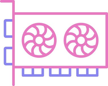 Grafik Kart Çizgisi İki Renk Simgesi