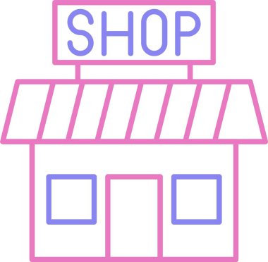 Dükkan Satırı İki Renk Simgesi