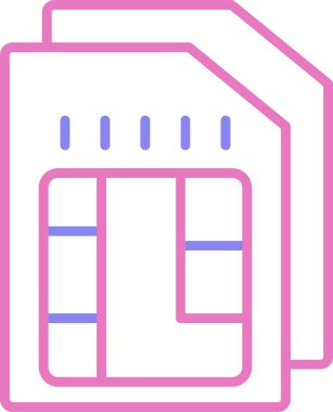 Sim Satır İki Renk Simgesi