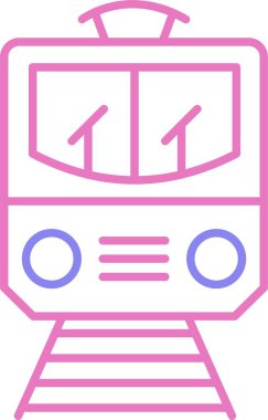 Tren Çizgisi İki Renk Simgesi