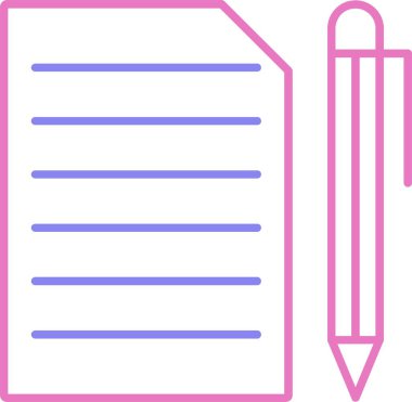 Belge Satırı İki Renk Simgesi