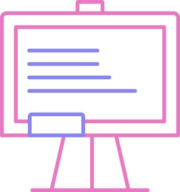 Beyaz Tahta Satır İki Renk Simgesi