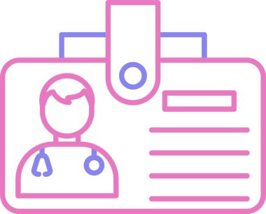 Kimlik Kartı Satırı İki Renk Simgesi