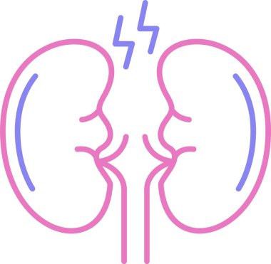 Böbrek Hattı İki Renk Simgesi