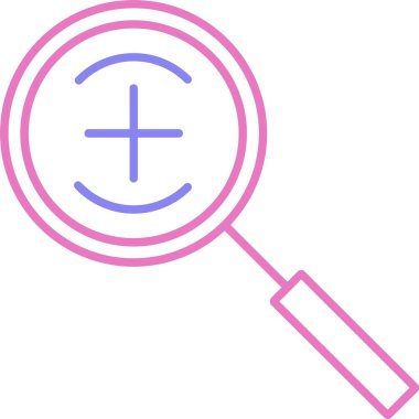 Büyüteç Satırı İki Renk Simgesi