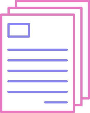 Kağıt Satırı İki Renk Simgesi