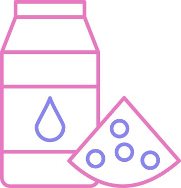 Süt Ürünleri Satırı İki Renk Simgesi