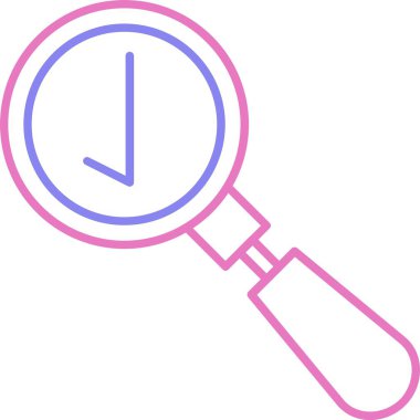 Büyüteç Çizgisi İki Renk Simgesi