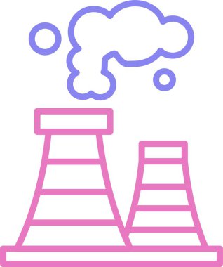 Hava Kirliliği Çizgisi İki Renk Simgesi