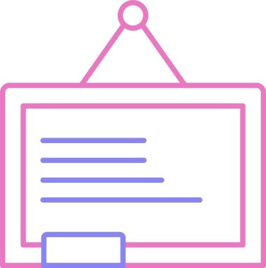 Karatahta Çizgisi İki Renk Simgesi