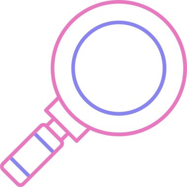 Büyüteç Çizgisi İki Renk Simgesi