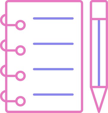 Not Defteri Satırı İki Renk Simgesi