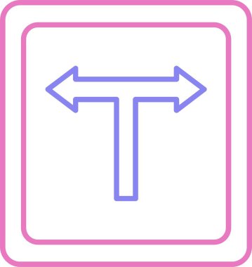 T Junction Line Two Colour Icon clipart