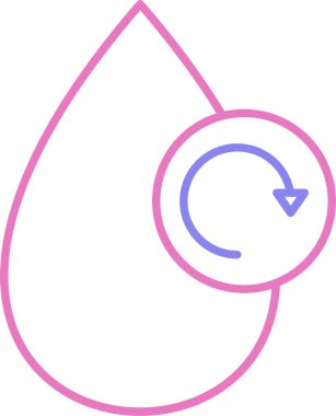 Su Geri Dönüşüm Hattı İki Renk Simgesi