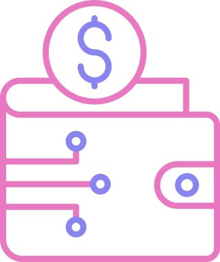 Ewallet Line Two Colour Icon clipart